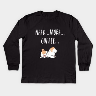 Cute Coffee and Dogs, Coffee Lover, Caffeine Addict Kids Long Sleeve T-Shirt